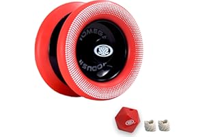Yomega Xodus II YoYo - Include tecnologia con cuscinetti a rulli, cerchi in gomma e design a forma di ala, gioco professionale di livello intermedio (nero rosso)