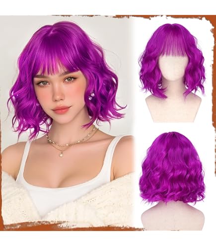 Perruque Femme Courte Couleur Châtain Mèches Dorées - Modèle FRANE 6T24B, Synthétique, Neuve