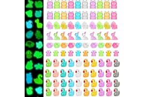 JBLJDWD 80 Pcs Mini Resin Animals, Glow in The Dark Mini Animals, Resin Animal Suitable for Decorative Garden Living Room Miniature Landscape Theme Decoration