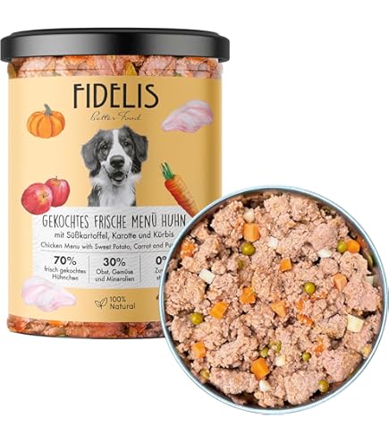 naftie Bio Hundefutter nass Testpakete - Bio-Nassfutter Mens mit 4 Sorten  fr Adulte Hunde - glutenfrei fettarm - 4X 400g : Amazon.de: Haustier