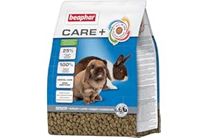 BEAPHAR – CARE+ – Alimentation Super Premium pour lapin sénior – 25% de fibres, Oméga 3 & 6 – Faible en glucides & matières grasses – Haute digestibilité – Usure naturelle de dents – 1,5 kg