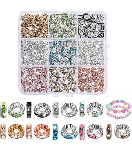 Lot De 100 Perles En Strass De 10 Mm Pour La Fabrication De Bijoux, 10 Couleurs Mélangées, Perles Disco Shamballa Rondes Brillantes En Argile Cristal