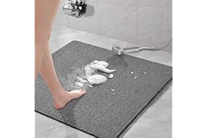 ROIMOE Duschmatte rutschfest Quadratisch, PVC-Luffa Duschmatte Komfort Sicherheits Duschmatten Massage Anti-Rutschmatte für Nassbereiche Schnell Trocknend Leichte Reinigung (80 x 80 cm)