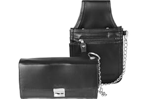SWISSONA Kellnertasche schwarz aus strapazierfähigem Kunst-Leder – Kellner Geldbörse/Hüfttasche/Holster – praktisches Bedienungs-Zubehör, für den professionellen Gebrauch