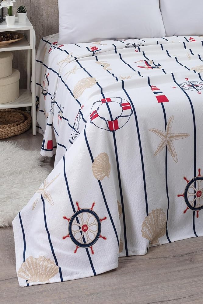 Çarşafı Lastikli Tek Kişilik Pike Yatak Örtüsü 170 x 230 Kırmızı