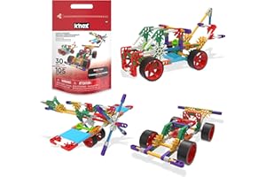 Basic Fun K'NEX Custom Cruisers – Ensemble 30 modèles avec Sac de Rangement – Jeu de Construction STEM pour Enfants à partir de 7 Ans