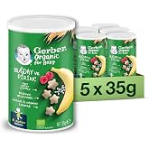 Gerber Organic Rice, Wheat, Banana and Raspberry Baby Snack 35 g x 5
