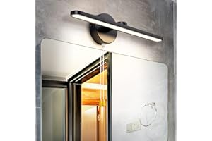 MantoLite Lámparas de Pared para Cuadros y Expositores, 40CM 12W Interior Iluminación Luz de Espejo Con Interruptor IP44 3000K Aplique de Pared Baño Luz de Cuadro Negro Lámpara de Lectura Cabecera