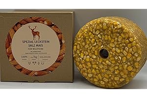 ‎WILDLUTSCHER Wildlutscher Special Lickstone Salt Corn, Extra Hard Wild Lickstone, Wild Tying Attractant, for Red Deer, Fallow Deer, Sika Deer, Mouffle Deer, Deer, Weekly Service Life, 3 kg