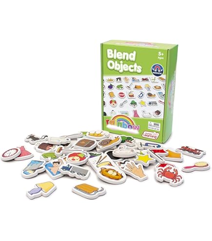 Junior Learning – Rainbow CVC Objects – 40 Objets Magnétiques En Mousse Pour Apprendre Les Mots CVC – Lecture Interactive Dès 3 Ans