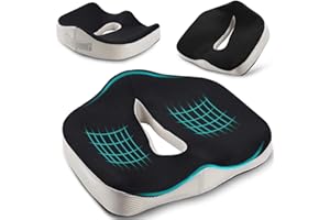 POOTACK Seat Cushion, Memory Foam Office Chair Cushion, Ergonomic Seat Cushion Non-Slip Car Seat Cushions, Cushion Pad Pad for Gamming Chair, Wheelchair, Long Sitting