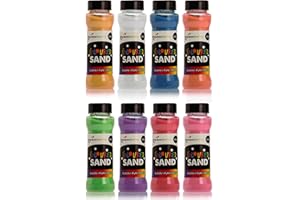 Rainbow Eco Play - Bright Coloured Shakers - Sand Shakers - 8x220g - Kids Sand - Play Sand for Kids - Sand Art Kits for Kids - Childrens Play Sand - Craft Sand Shakers - Clean, Fun & Safe