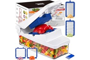 Geedel 4 in 1 Mandoline Vegetable Slicer, Food Onion Salad Chopper Vegetable Cutter Potato Cutter, Veg Chopper and Dicer Vegetable Slicer Julienne Slicer (Blue)