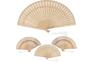 BMHNQ Ventaglio Pieghevole Ventaglio Legno Ventagli di bambù Ventilatori a Mano in Legno Cavo in Stile Cinese Portatile per Balli per Matrimoniper la Casa Bomboniere per Festa Decorazioni