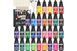 HXDZFX Colorant Cire Bougie - 30 Couleurs Colorant de Bougie Liquide pour Fabrication de Bougies Bricolage - Kit Pigment de Bougie Concentrée - 10ml