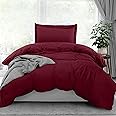 Utopia Bedding Duvet Cover Twin Size - 2 Piece with Zipper Closure - 1 Comforter Cover 68X90 Inches & 1 Pillow Sham 20X26 Inches (Burgundy) Comforter Not Included