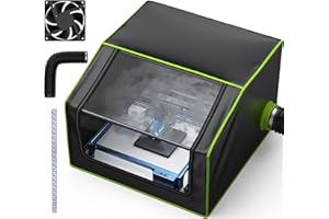 Bsdonte Maszyna do grawerowania laserowego, obudowa laserowa – Laser Enclosure Tent z wentylatorem wylotowym, rurą, listwą LED, 700 x 700 x 460 mm, obudowa lasera, ochrona oczu, ognioodporna, dźwiękoszczelna, blokuje dym i zapachy