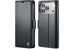 Rerzoiro fodral för iPhone 18 Pro Max, premium PU-läder telefonfodral med RFID-blockering, ställ, kortplats, magnetiskt skydd
