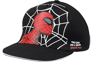 POPGEAR Marvel Comics Spiderman Web Head Baseball Cap, Girls, One Size, Black, Official Merchandise