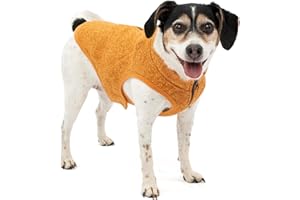 Kurgo Core sweter dla psa, lekki polar, z 2-kierunkowym zamkiem błyskawicznym, kompatybilny z uprzężą dla psa, rozmiar S, pomarańczowy