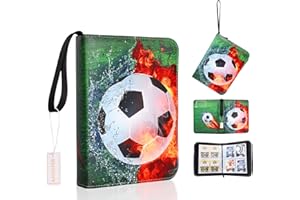 AHYDFSR Album kolekcjonerski do piłki nożnej, album kolekcjonerski na karty, 480 kart, 4 kieszenie, wodoszczelny uchwyt na karty, segregator, kompatybilny ze wszystkimi rodzajami kart piłkarskich, kart