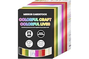 LALATOK 50 Fogli Carta A4 A Specchio Cartoncino Carta Metallica Riflettente Carta Colorata per la Realizzazione di Carte Decorazione di Feste Fai Da Te, 250g/m², 10 Colori