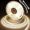 BERIXDEEP COB LED Strip Lights 10m, Uniform DC24V LED Strip, 8mm Wide, CRI 90+, Dotless LED Tape for Room Decoration (No Power Supply), Natural White