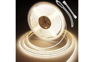 BERIXDEEP COB LED Strip Lights, Uniform DC24V LED Strip, 8mm Wide, CRI 90+, Dotless LED Tape for Room Decoration (No Power Supply), 10M, Natural White