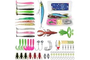 ALLONY Boite de Leurre de Peche, Kit de Peche, 83PCS Kit peches, D'appâts de pêche Portable avec Boîte, Convient à Tous Les Poissons, Convient à l'eau Douce et à l'eau Salée