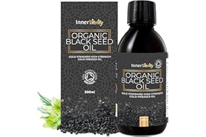 Black Seed Oil Organic Gold Standard Cold Pressed High Strength Up to 5X% - Pure Virgin Oil also known as Kalonji by Inner Vitality