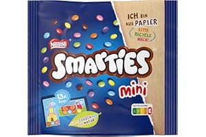 ‎SMARTIES Nestlé SMARTIES Mini, kleine Schokolinsen aus Milchschokolade, einzeln verpackt, 1er Pack (1 x 187g)