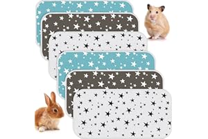 Namalu 6 Almohadillas Absorbentes de Orina para Cobayas Mascotas Toallitas Lavables Reutilizables de Entrenamiento Alfombrillas Impermeables para Gatos, 3 Estilos (14 x 28 Pulgadas)