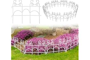 ARIFARO Garden Edging Border Fence 33cm H x 43cm W, (Pack of 20), Total Length 5.5m, Rustproof Metal Garden Border Fence for Outdoor, Patio, Lawn, Flower Bed