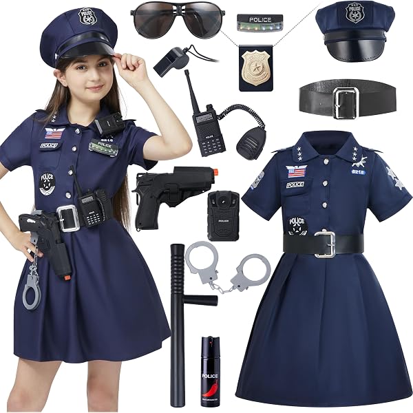 Casquette Policier Enfant – Chapeau Officier Déguisement Ajustable – Jeu De Rôle, Carnaval, Halloween