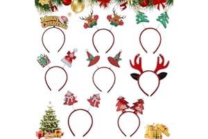 Makone Lot de 8 serre-têtes de Noël - Pour sapin de Noël - Pour Noël - Pour renne - Père Noël - Enfants - Adultes - Noël