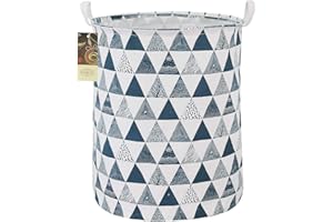 HUNRUNG Cestina per la lavanderia grande tela di tela di tela con cestino di stoccaggio leggero organizer per giocattoli biancheria Svezia pieghevole impermeabile camera da letto(triangolo blu)