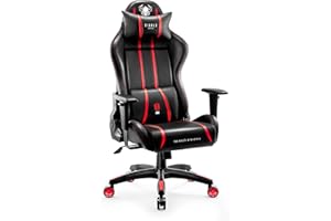 Diablo Sedia Gaming Ergonomica X-One 2.0 | Poltrona Gaming con Braccioli Regolabili, Supporto Lombare, Funzione di Inclinazione | Sedia Gamer 160 kg, Gaming Chair, Sedia da Ufficio | King (XL) | Rosso