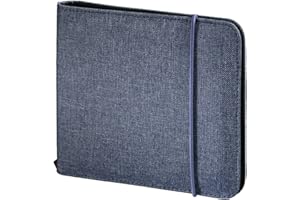 Hama Up To Fashion CD/DVD Wallet | 24 Disc CD DVD Blu-Ray Audio Book Storage Case for Car, Home | Blue
