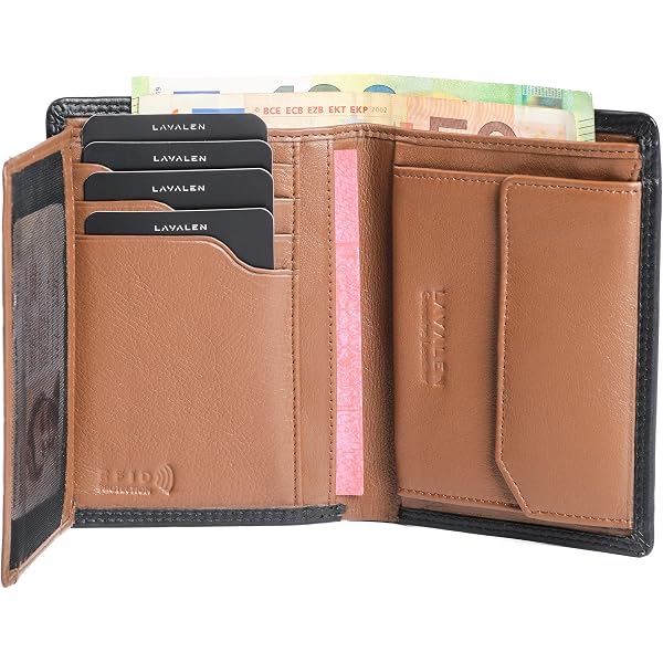 KENON Portafoglio Uomo In Pelle Personalizzato Con Incisione – Blocco RFID – 8 Slot Carte + Contanti – Regalo Per Marito, Papà – Compleanno, Natale – Nero