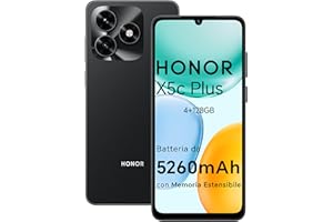 HONOR X5c Plus Smartphone, 4GB+128GB telefono con Display 6,74 pollici 90 Hz, 5260 mAh, Fotocamera 50+5MP, Octa-core cellulare impronta digitale e riconoscimento facciale, Android 15, Midnight Black