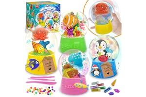 GraceDuck Kids Crafts DIY Snow Globe Kit - Arts and Crafts for Kids Ages 4-8 - Crafts for Kids Ages 8-12 Activities for Girls & Boys Ages 6 7 8 9 10 11 12 - Christmas Birthday Gifts