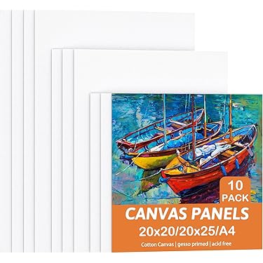 Artina Canvas Schildersdoek 40x40 cm Akademie - FSC®-gecertificeerd Spieraam van 100% Katoen - Schildersdoeken Set Canvas Wit 280 g/m2 - Vormvast & Zuurvrij Doek
