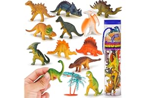 Dreamon Dinosaurier Figuren Spielzeug Set Mini Dino Geburtstag Deko Tortendeko Weihnachten Geschenke Dinosaurier Spielzeug für Kinder ab 3 4 5 Jahren