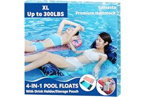 TOMASTA Fabric Pool Floats Adult, Lake Floats for Swimming Pool, XL Size Mesh Premium Pool Hammock,Water Inflatable Lounger-Chair-Raft-Drifter-Saddle,Luxury Inflatable Pool Float