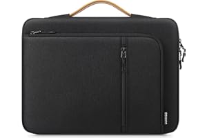 DOMISO Housse de protection pour ordinateur portable avec poignée pour MacBook Pro/Air 13", 14", 16", compatible avec M4 M3 M2, HP, Dell, ASUS, noir/gris/beige