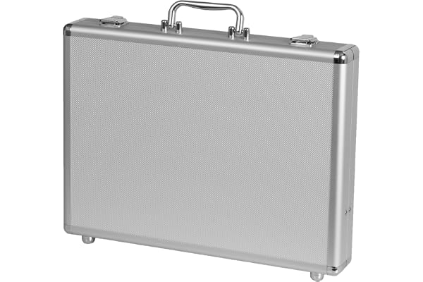 ALUMAXX 45112 Attachéväska MINOR, portfölj av aluminium, smalt dokumentfodral, aluminiumfodral, aluminiumfodral ca 41 cm, sil