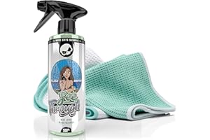 Nuke Guys See Through Kit de lavage/entretient vitres Menthe pour voiture 500ml + 2 chiffons en microfibre gaufrée pour un nettoyage sans traces – Élimine facilement la saleté – Intérieur et extérieur