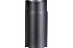 FIREFIX R120/2 Ugnsrör av 2 mm tjockt stål (rökrör) i 120 mm diameter, för eldstäder och eldstäder, senotterm, svart, 250 mm lång