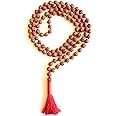 Rudraksha mala Beads necklace Rudraksh Japa 5 Mukhi ( 5 Face ) Hand Knotted Prayer Beads Sizes 6mm 8mm 10mm 12mm Energized Chakra mala w/ Pouch