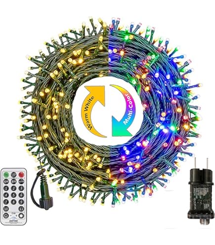 BESCOST Lichtsnoer voor buiten, 50 m, 500 leds, met 8 modi, waterdicht, decoratie voor Kerstmis, feest, bruiloft, binnenplaats, tuin, festival (koudwit